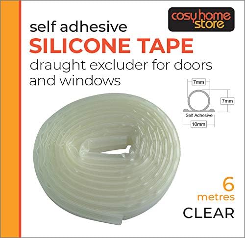 Weatherstrip Self-Adhesive Draught Excluder, Draft Excluder Seal, Silicone, 6m Clear