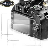 QIBOX Screen Protector Compatible with Nikon D3400 D3500 D3300 D3200 D3100 DSLR Camera, [3 Packs] 9H Tempered Glass Shield Protection Cover Anti-Bubble Anti-Scratch Anti-Fingerprint Ultra-Clear