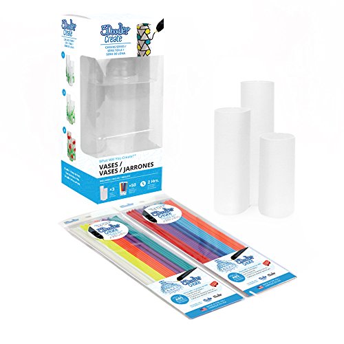 3Doodler Create Canvas Kit, Vases (x3), with 2 Packs of Plastic Filaments