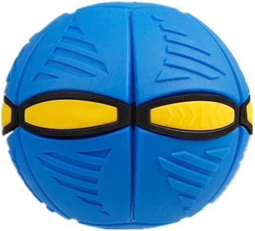 Royalgoods for Novelty Flying UFO Flat Throw Disc Ball Toy 6 LED Lights Dazzling Performances Fancy Soft Kids Outdoor (Blue)