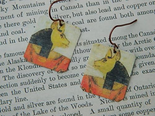 Egyptian Cat Goddess earrings Cat earrings Egyptian jewelry mixed media jewelry