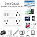 Wall Outlet Extender Power Strip with 5 Charging Ports, Flat Plug Extender Non Cords Non Surge Protection, Travel Adapter for Home and Cruise Line by Homder