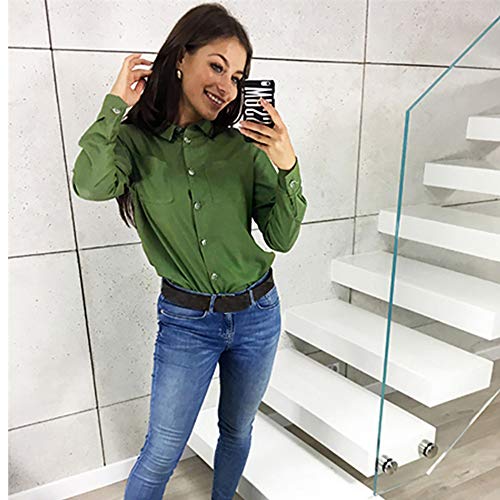 image for SMALLE_Clothing SMALLE◕‿◕ Women Tops Formal Lapel Collar Solid L