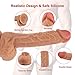 Realistic Dildo for Beginner, Adorime Lifelike Penis Adult Sex Toy with Strong Suction Cup for Hands-Free Play, Flexible Cock with Curved Shaft and Balls for Vaginal G-spot and Anal Prostate Orgasm 7