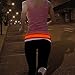 Bseen Running Belt - Reflective Waist Belt - LED Running Waist Belt USB Rechargeable Running Gear Light Weight Polyester Sport Belt Adjustable Elastic Band and Buckle for Runner (Orange)