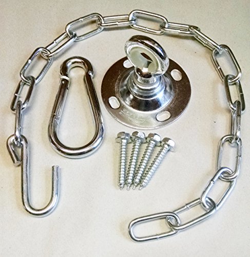 BYER OF MAINE Heavy Duty Swivel Hook and Chain for Hanging Chair/Hammock Chair, Swivels 360 Degrees, Holds up to 250lbs