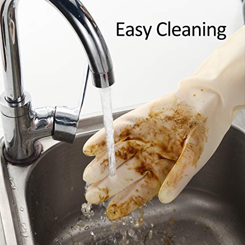 BOOMJOY Cleaning Gloves, Dishwashing Gloves, Reusable Rubber Kitchen
