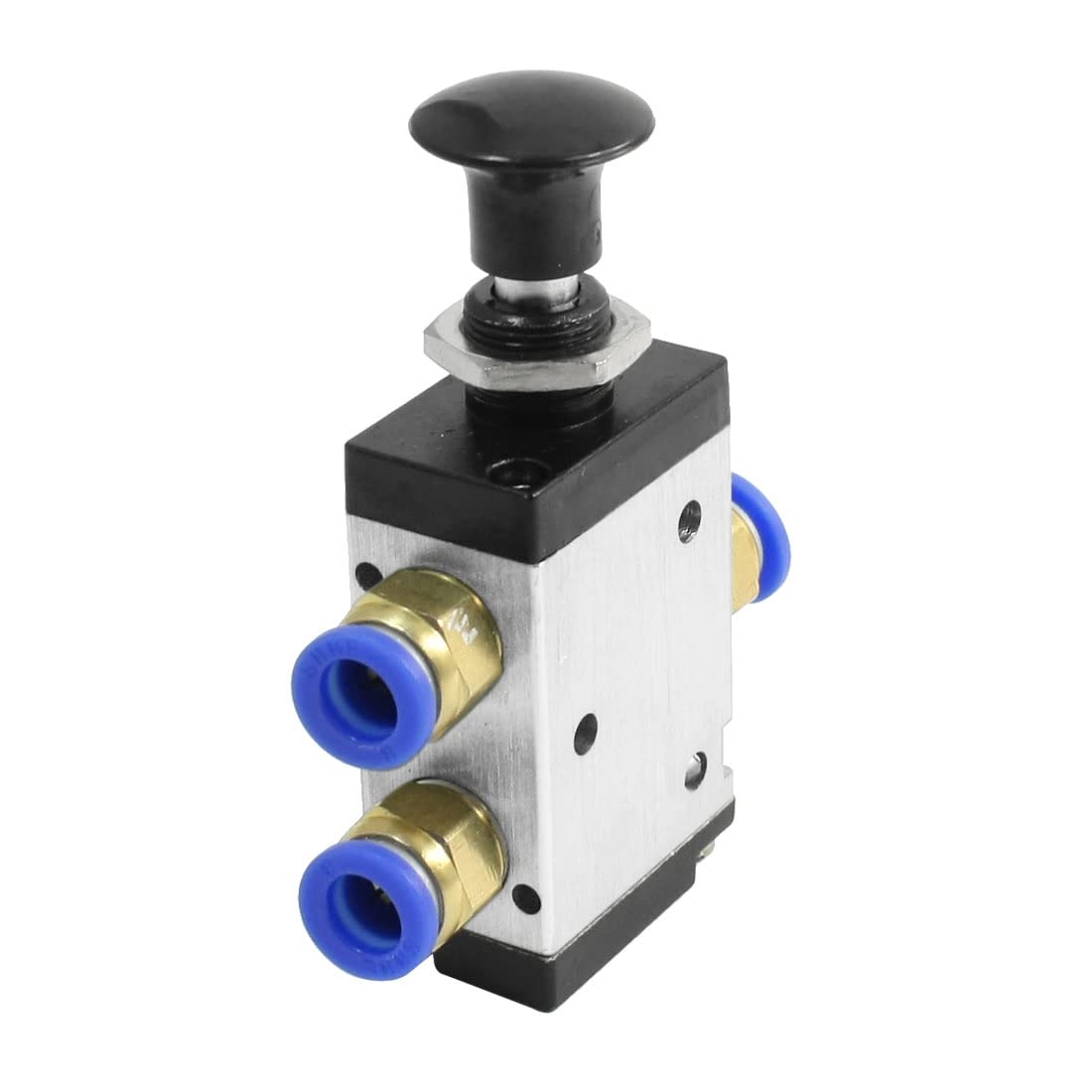 Sourcingmap Pneumatic Solenoid Valve, 1 Position 2 Way 8mm Connector Alloy Air Hand Lever Operated Manual Control Push-Pull Direct Acting Type