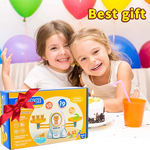 XUNPAS Cool Math Game , Learning Games for Kids Age 5-6-7+ Year Old,Dog Balance Number Stem Toys Educational Preschool Teaching Counting Math Tool Games for Boys & Girls Gifts