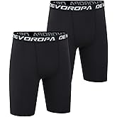 DEVOROPA Youth Boys Compression Shorts Performance Athletic Base Layers Workout Training Underwear Side Pocket
