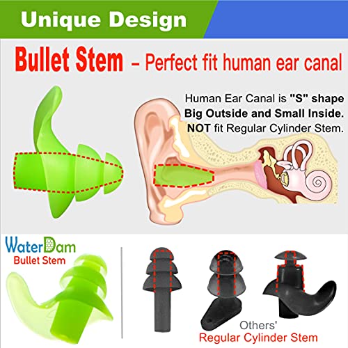 WaterDam Swimming Ear Plugs Great Waterproof Ultra Comfy Earplugs