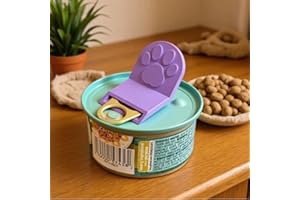 Cat Paw Can Opener Portable Plastic Pet Canned Food Tab Lifter One Handed Easy Operation Compact for Travel Home Outdoor, Pur