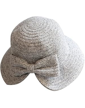 Women's Bowknot Bucket Hat Vintage Brimmed Knitted Elegant Winter Cloche Cap!