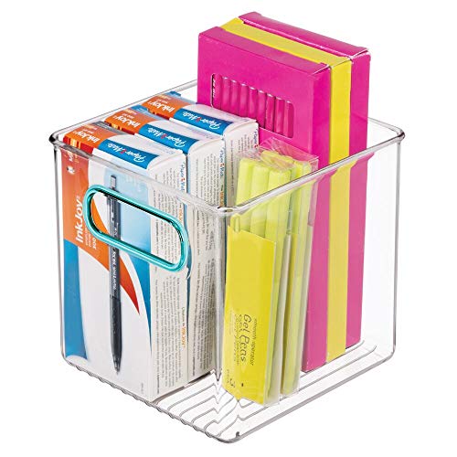 mDesign Plastic Stackable Home, Office Storage Bin, Desk and Drawer