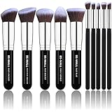 BS-MALL(TM) Makeup Brushes Premium Makeup Brush Set Synthetic Kabuki Makeup Brush Set Cosmetics Foundation Blending Blush Eyeliner Face Powder Lip Brush Makeup Brush Kit(10pcs, Silver Black)