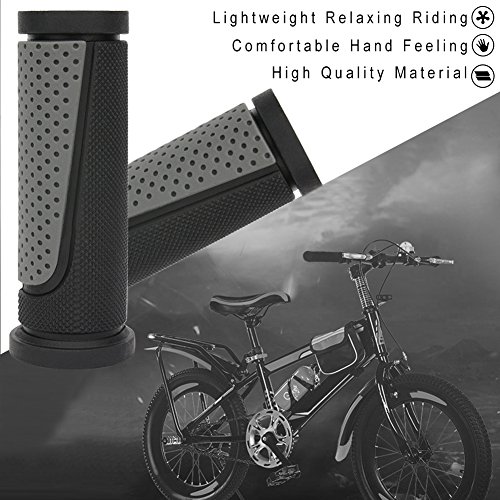 TOPCABIN 2X Short Mini Handlebar Bicycle Grips Fit Many Standard Bikes 90MM Length (Black + Grey