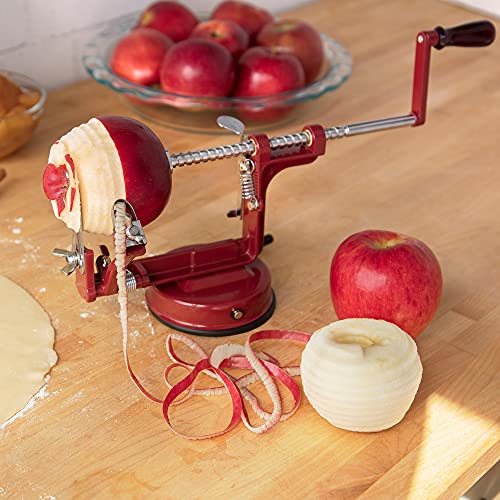 Apple Peeler and Corer Durable, Heavy Duty Chrome Cast Iron with