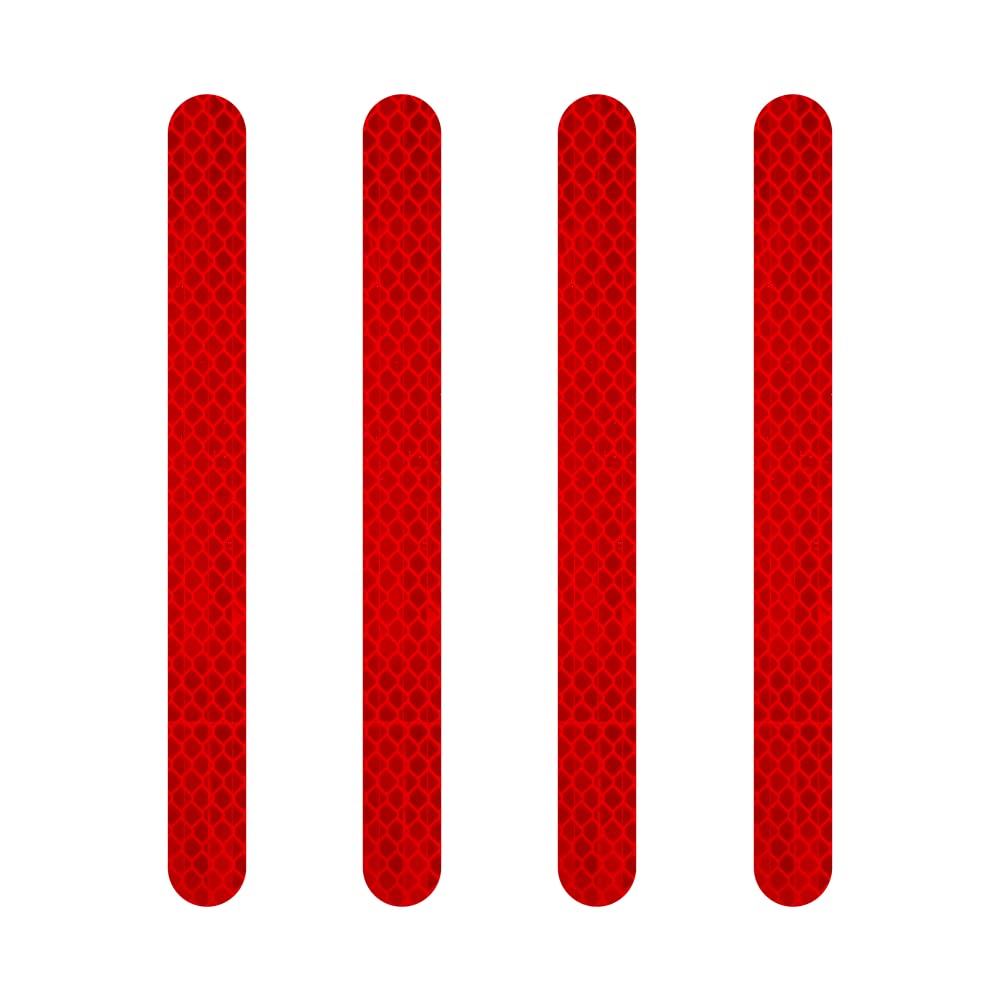 Diamond Refractive Bands for Bicycle, Red, Set of 4