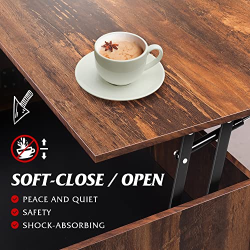 WLIVE Lift Top Coffee Table for Living Room,Modern Wood Coffee Table