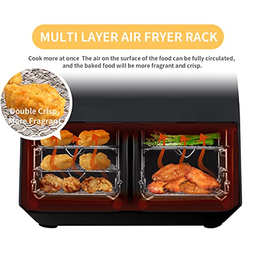 Air Fryer Rack Compatible with Ninja Dual Air Fryer, Food Safe Stainless Steel MultiLayer