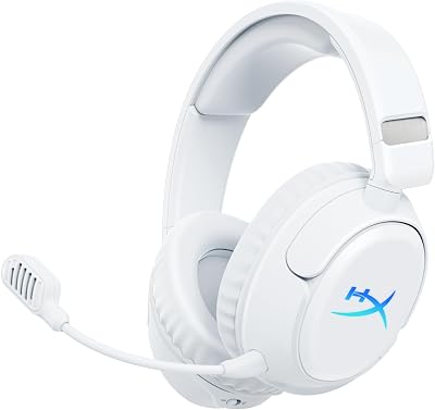 Cloud Flight 2 – Auricular Gaming inalámbrico, Luces RGB Personalizables, batería 100 Horas, Dual Wireless 2.4GHz y Bluetooth, Instant Pair, PC/PS/Switch/Móvil, Blanco