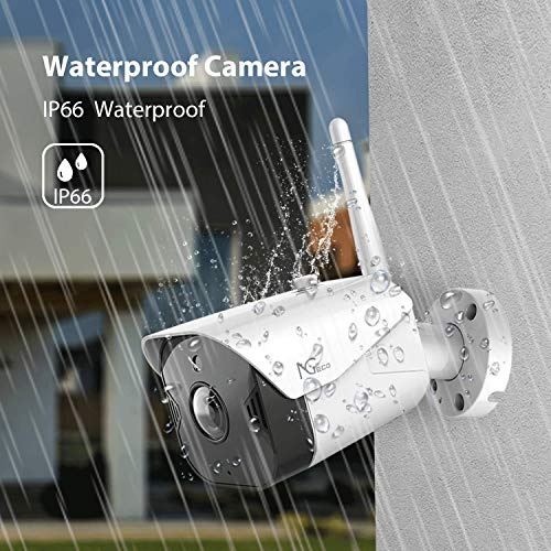 Outdoor Security Camera, NGTeco WiFi Home Security Camera, Wireless 1080P IP Camera with Motion Detection, Night Vision, Remote View, 2-Way Audio and Waterproof, Cloud/SD Storage