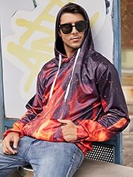RAISEVERN Unisex Cool Hoodie Funny Drawstring Fire