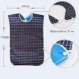 pengxiaomei Adult Bibs Washable Blue Large 78x44cm For Elderly view 3