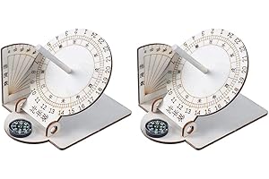 iplusmile Sundial Clocks 2pcs Sundial Wooden Scientific Models Sundial Desktop Ornaments