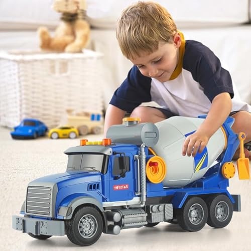 Uniiking® Toddler Trucks Toy, 16" Large Mixer Truck Toy with Lights & Sounds, Truck Vehicle Boy Toy for 3 4 5 6 Year Old Boys, Christmas Birthday Gifts for Boys & Girls