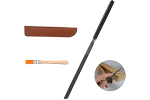 Guitar Fret End File Set - Professional Sharp Fret End Smoother with Safe Edges, Includes Leather Case and Cleaning Brush, Crafted with High-Carbon Steel - iLuiz