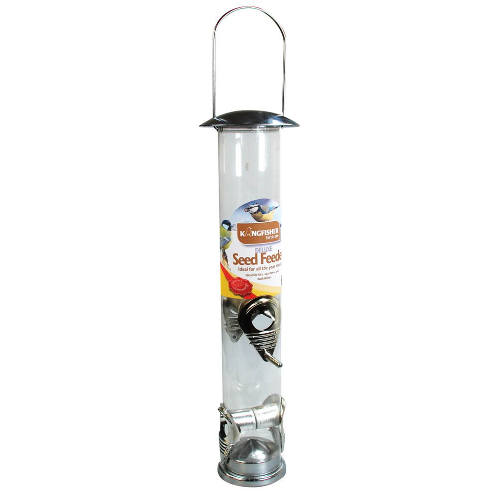1 x Kingfisher / Natures Market BF021 Large Deluxe Seed Feeder, transparent