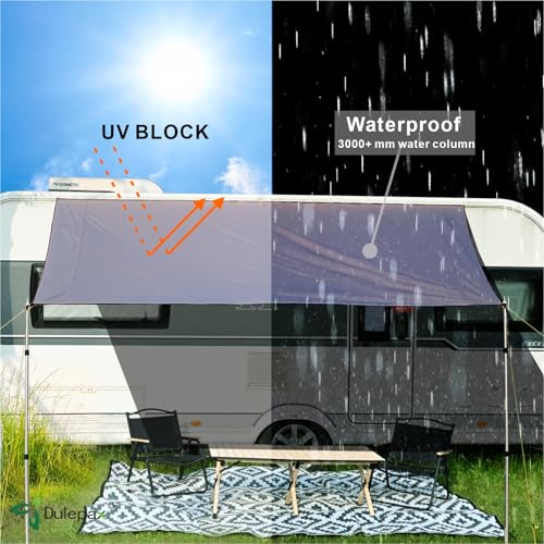 Dulepax Caravan Awnings Universal Sun Canopy for Motorhome 2.96 x 2.45m Campervan Awning 3000mm Waterproof, UV-Resistant for Car SUV/Vans