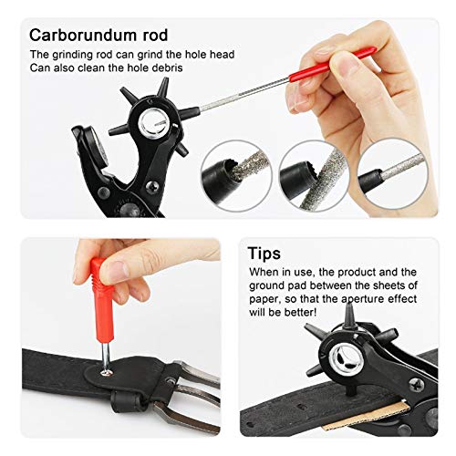 Leather Hole Punch, Heavy Duty Multi Hole Sizes Punch Plier Tool Kit