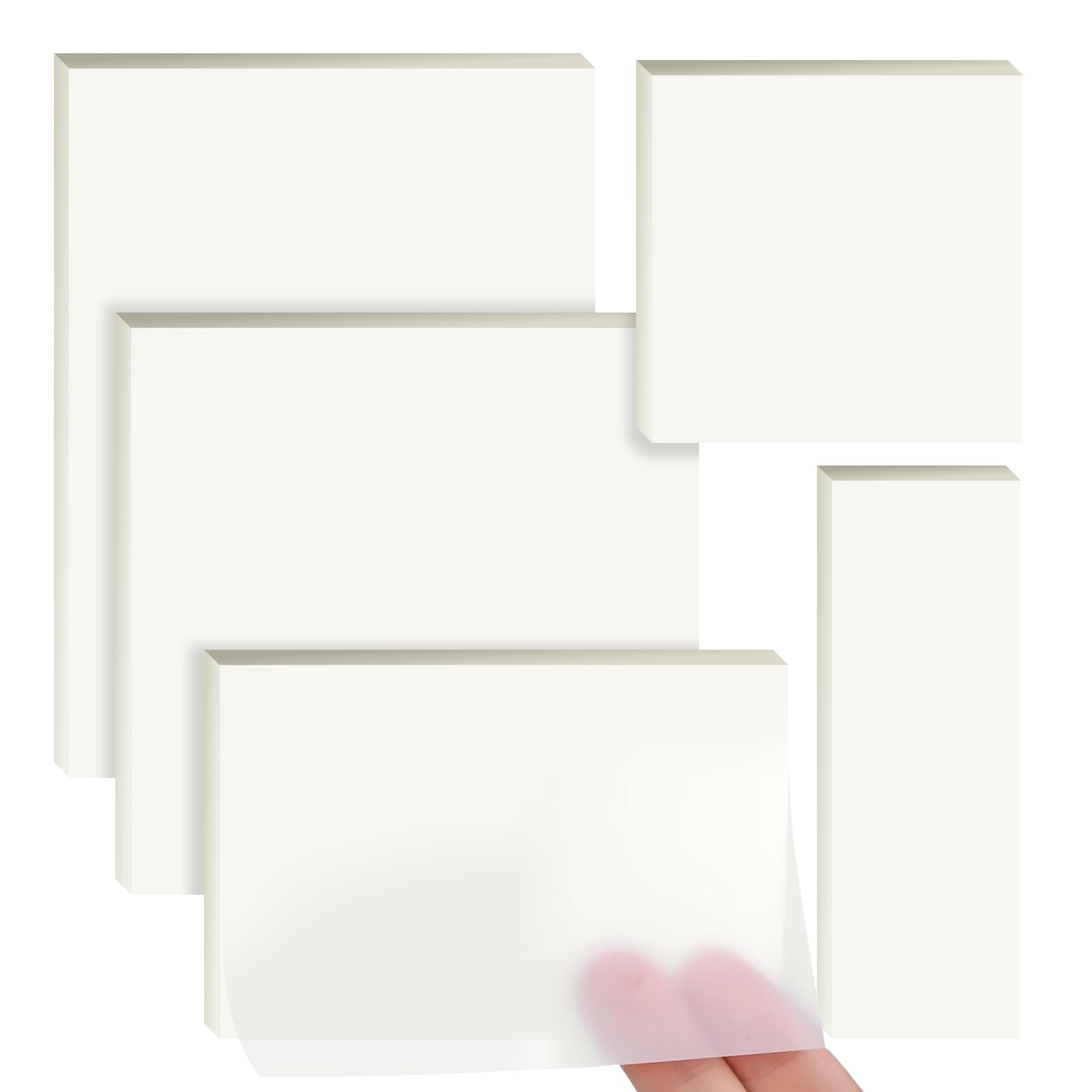 Transparent Sticky Notes, 500 Sheets Clear Sticky Notes Self-Stick Note Pads Self-Stick Clear Sticky Note Waterproof Notes for Studying Writing in Text Books Office