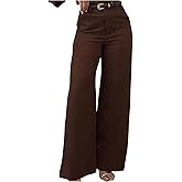GORGLITTER Women's Wide Leg Business Casual Pants High Waisted Dressy Work Office Trousers with Pockets