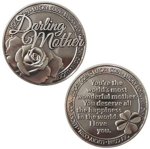 HARMILIY Lucky Coin Daring Mother Coin Sentimental Good Luck Coins Engraved Message Keepsake Gift Set Charm