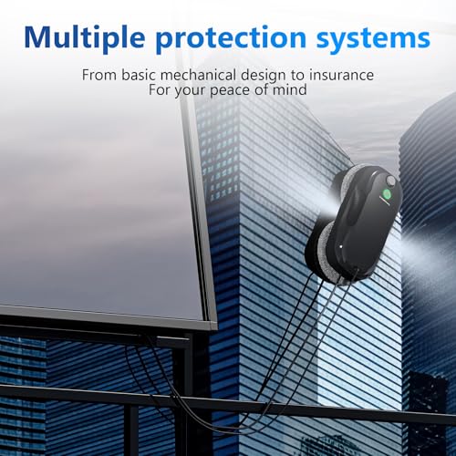 Tosima W5 Window Cleaning Robot, 6400Pa Max Adaptive Suction, Auto-Spray Smart Window Cleaner with Triple Safety System, Intelligent Navigation, Remote Control, for All Smooth Surfaces, Black