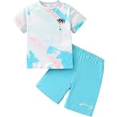 Kid Toddler Baby Boys Clothes Tie-dye Palm Leaf Top 2Pcs Summer Shorts Set