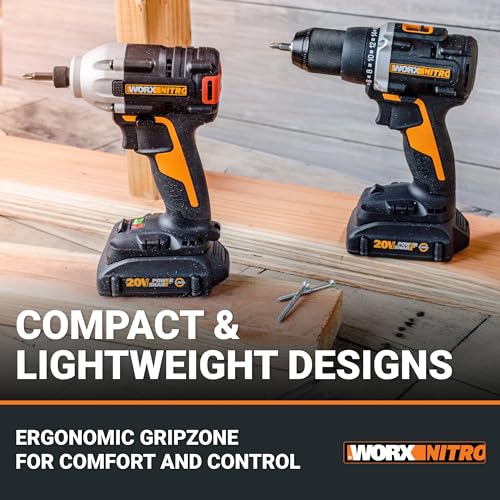 Worx Nitro 20V Impact Driver and Drill Driver with Brushless Motor