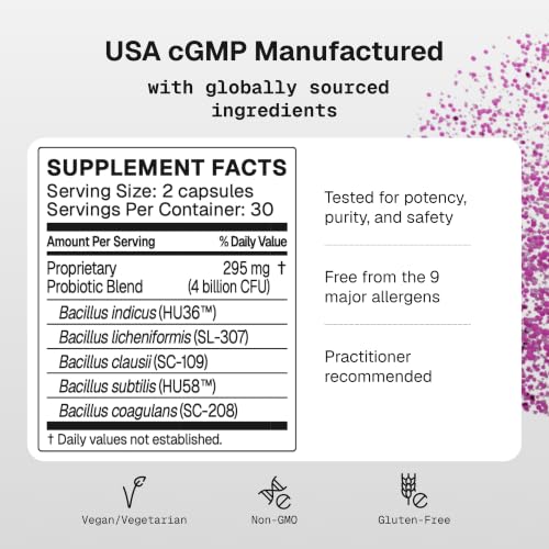 MegaSporeBiotic Probiotico | Microbiome Labs | 60 capsulas | Probioticos a base de esporas