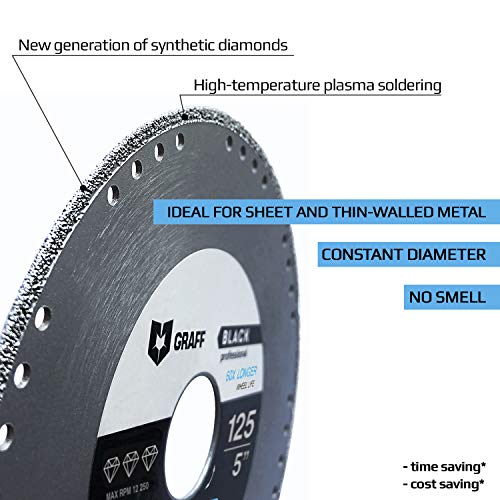 GRAFF BLACK 5 Diamond Cut Off Wheel for Metal Cutting Wheel for Angle