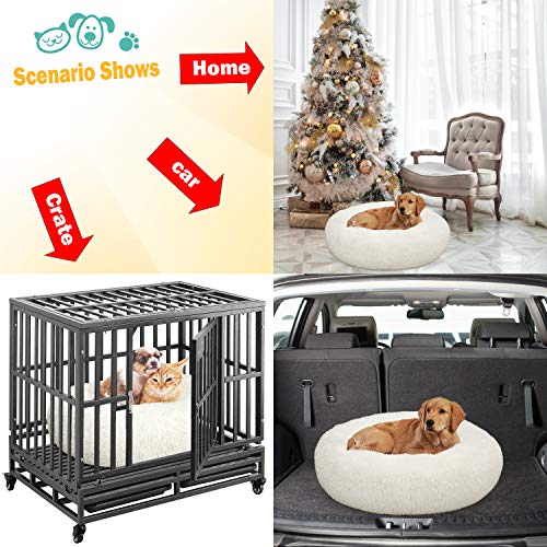 Fluffy Round Orthopedic Dog Beds for Small Dogs and Cats, Super Soft