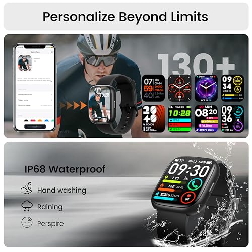 Smart Watch with Alexa Built-in, 1.83" HD Fitness Watch with Bluetooth Calling, New Smartwatch with Heart Rate/Sleep Monitor/Stress, 110+ Sports Modes, IP68 Waterproof Activity Tracker for Android iOS