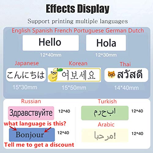 D11 Labels Maker Machine with Tape, Portable Mini Handheld Thermal Label Printer, Wireless Bluetooth Label Maker (Pink, 5 Roll Paper)