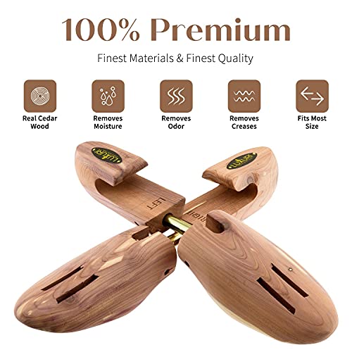 LUXURY 2 Pairs Adjustable Cedar Shoe Trees For Men And Professional
