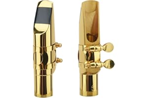 YTOTY Alto Sax Saxophone Mouthpiece w/Cap & Ligatures, Brass Metal Eb Alto Sax Mouthpieces 5C for Saxophone Professionals and Beginners (5C)