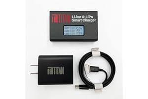 T TITAN Titan Batteries Digital Li-ion and Lipo Battery Balance Charger 2S-3S/7.4-11.1V Compact Lipo Airsoft and RC Car Charger
