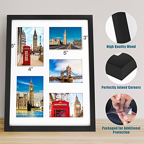 Lemecima Photo Frames, 2PCS Large Picture Frames with Mount, 12x16 Inch Multi Photo Frames for Wall Made of Solid pine Wall with High Definition Plexiglass, Black