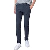 Plaid&Plain Men's Skinny Stretchy Khaki Pants Colored Pants Slim Fit Slacks Tapered Trousers